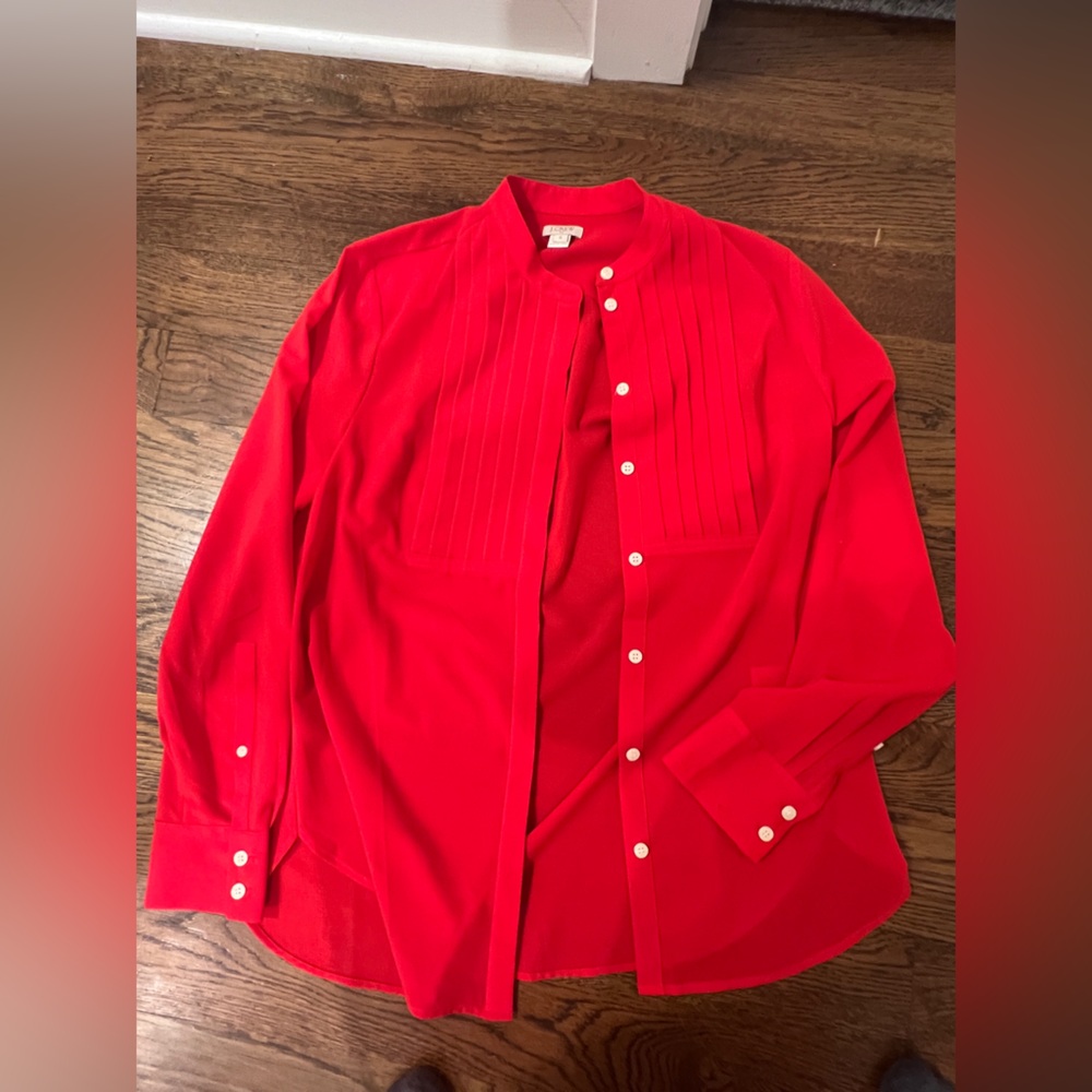 J. Crew Bright Red Blouse